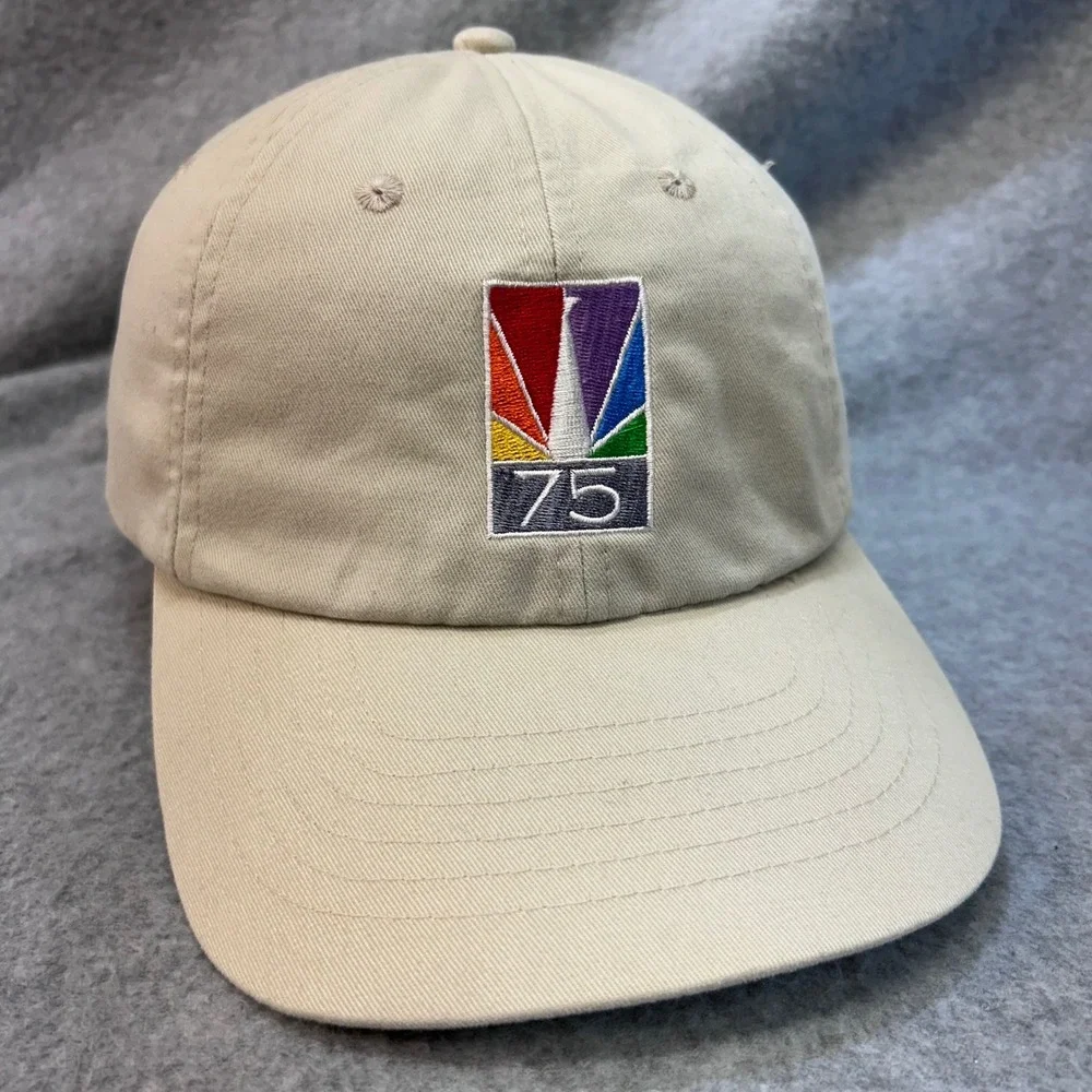 NBC 75th Anniversary Logo Unisex Tan Headshot Hat Baseball Cap Adjustable OSFM